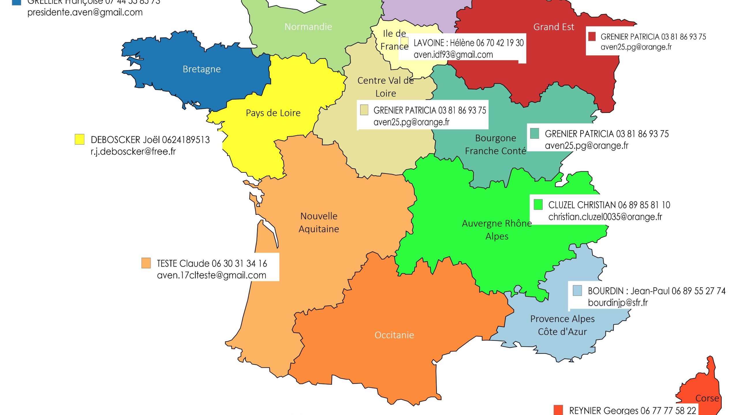 Carte des Régions